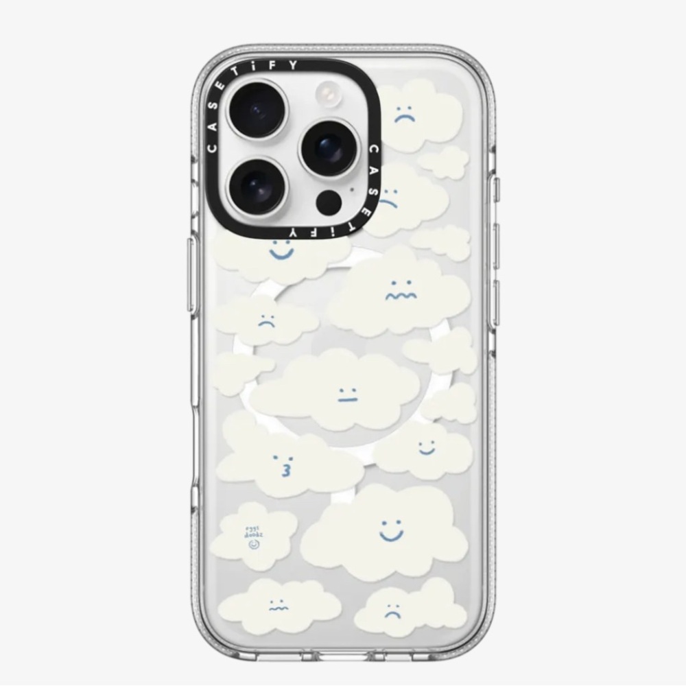 Casetify White Polka Dot iPhone Case with Transparent Bumper